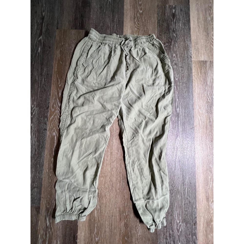 Velvet Heart Joggers Womens Large Olive Green Elastic Waist Drawstring Pants L